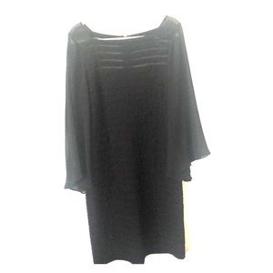 Adrianna Papell Black bell slv sheath dress sz14